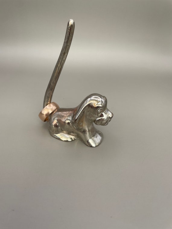 Vintage Dog with long tail Ring Holder - Silver c… - image 3
