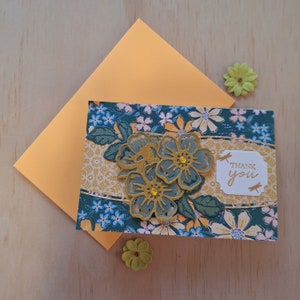 Floral Handmade Card | Greeting Card | Thank you Card | Blank Card | Card for Someone Special | Card for Friend | Card for Her