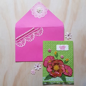 Floral Greeting Card | Handmade Card |  Blank Card | Card for Her | Card for Friend | Card for Someone Special | Hello Card