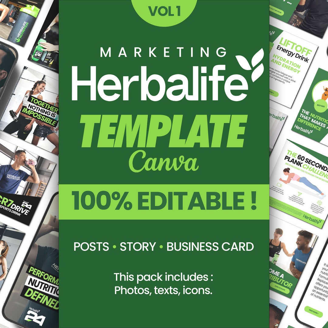 Template Herbalife Canva Etsy
