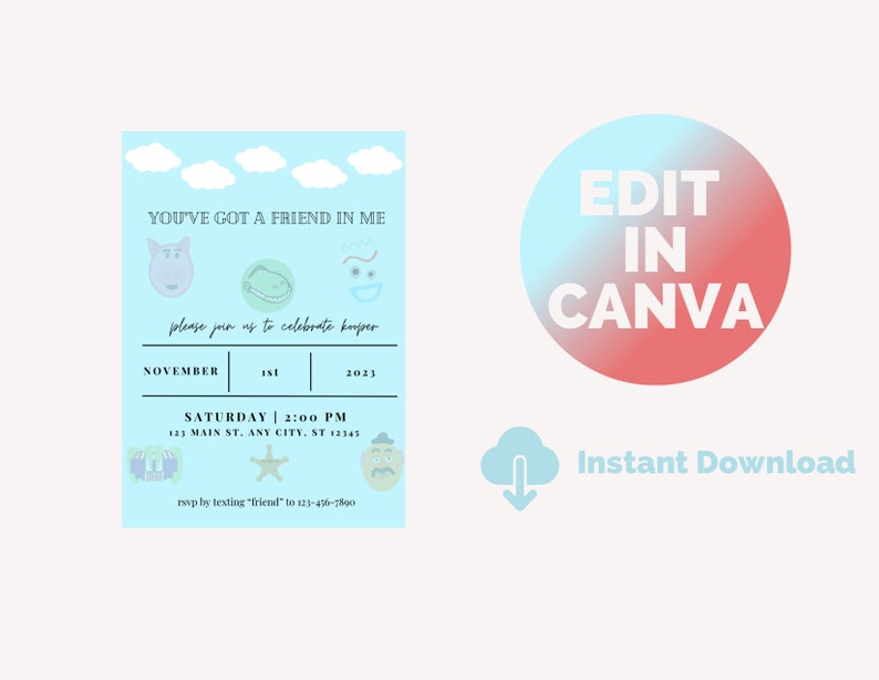 Toy Story Birthday Invitation Digital Download - Etsy
