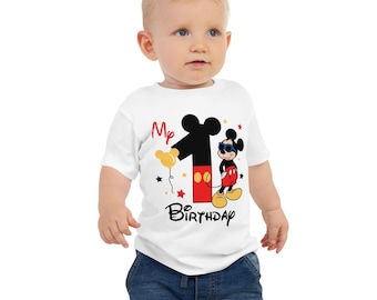 Mickey Mouse 1st Birthday Baby Jersey Short Sleeve Tee