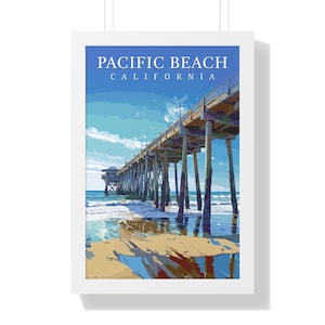 Pacific Beach Framed Poster - San Diego California Art