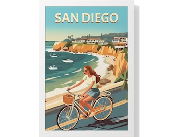 San Diego Framed Poster - Vintage Tourism Art - California