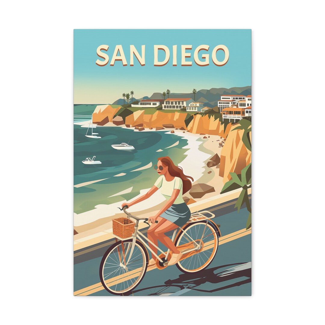 San Diego Canvas Print - Vintage Tourism Art - California - Etsy