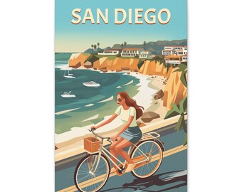 San Diego Canvas Print - Vintage Tourism Art - California