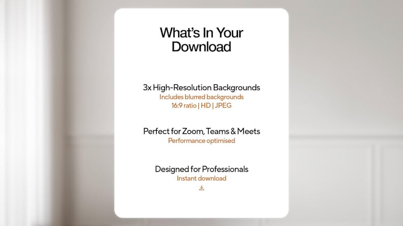 Minimalist Home Office Zoom Background | Professional Virtual Backdrop (Digital Download) image 6