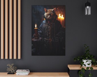 原画 アート 絵画 美術品 猫 神秘的 インテリア 壁飾り ダークファンタジー モンスタークラス：ヒスプレイサービースト - ファインアート水彩