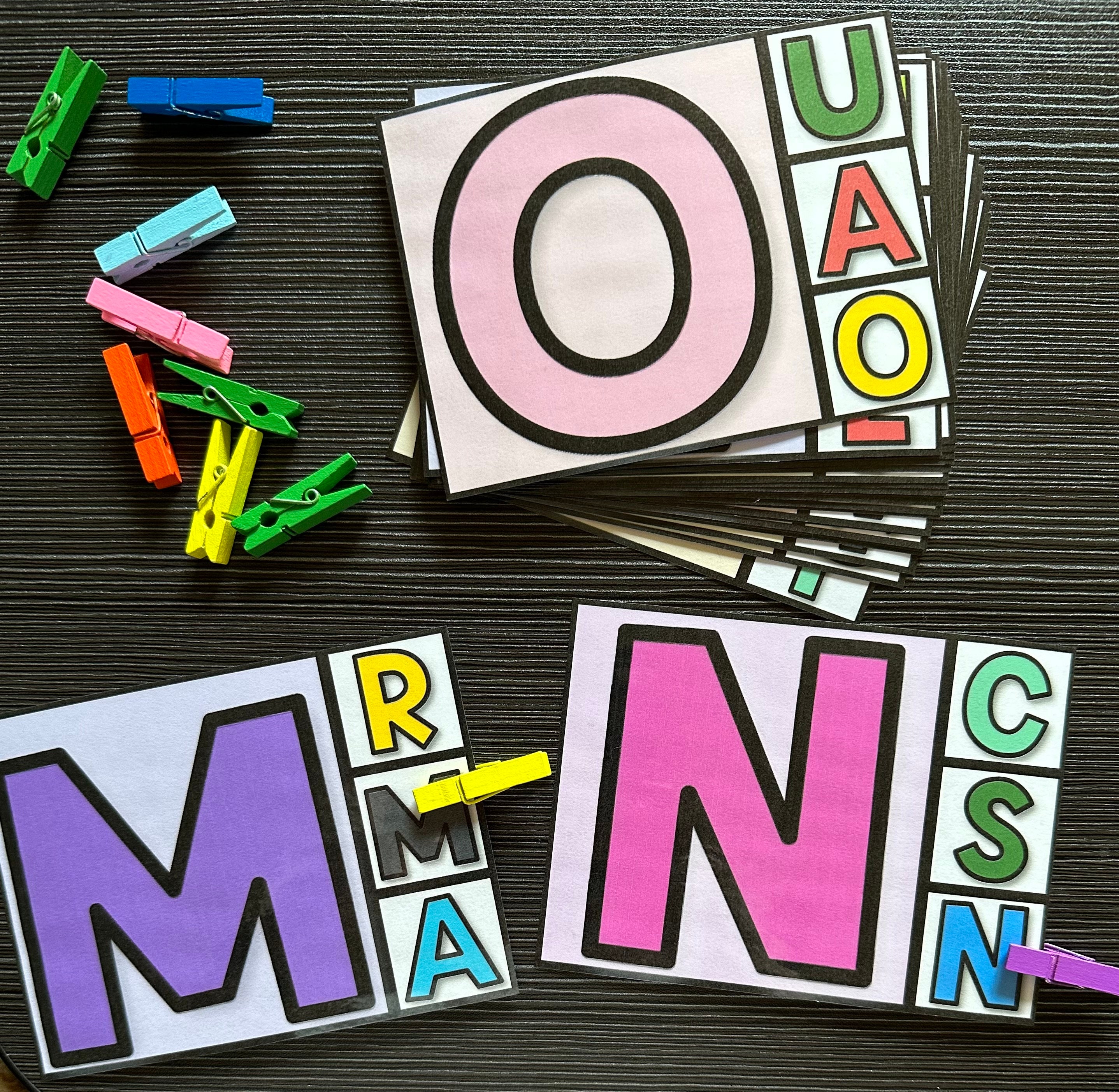 Uppercase Letter Matching Printable Clip Cards - Etsy