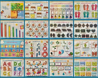 Libro ocupado de aprendizaje de jardín de infantes preescolar con tema de verano