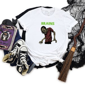 Zombie brains t-shirt, zombie shirt, halloween shirt, shirt for her, shirt for him, comfort shirt