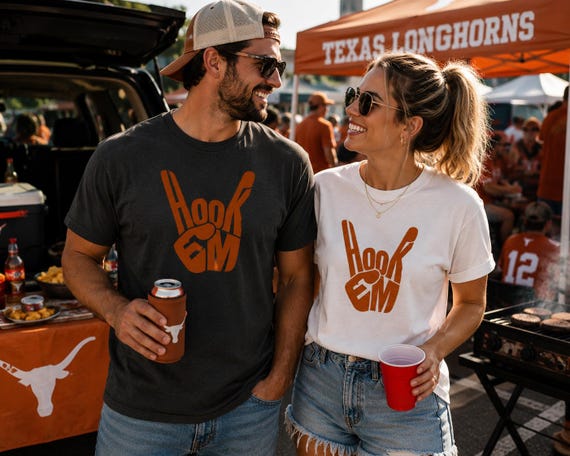Hook Em Hand Shirt, Texas Football Game Day Tee, Hook Em Fan Shirt, Longhorn Country Tailgate Shirt, Vintage College Football
