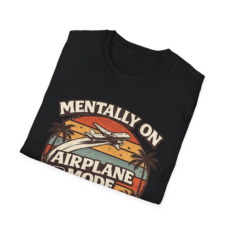 Mentally On Airplane Mode Shirt, Vintage Sunset Travel Tee image 12