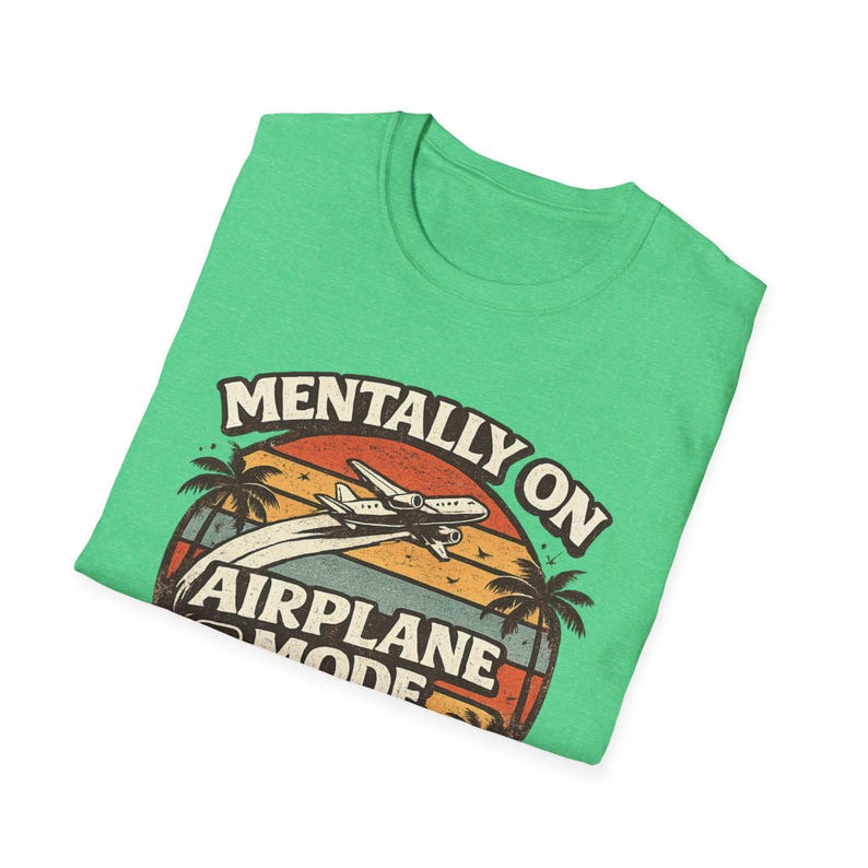 Mentally On Airplane Mode Shirt, Vintage Sunset Travel Tee image 15