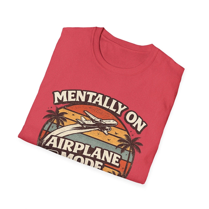 Mentally On Airplane Mode Shirt, Vintage Sunset Travel Tee image 19