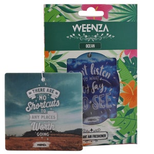 WEENZA Ocean Air Freshener | Long Lasting Car Mirror Hanging Air Fragrance | Pleasant Smelling Scent | Luxury Vehicle Air Freshener | 3 Pack