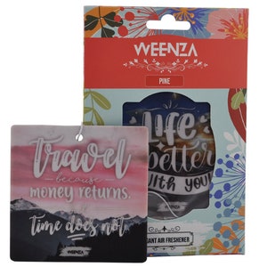 WEENZA Pine Air Freshener | Long Lasting Car Mirror Hanging Air Fragrance | Pleasant Scent | Luxury Vehicle Air Freshener | 3 Pack