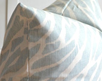 Light Blue Zebra Pillow Cover - Made to Order