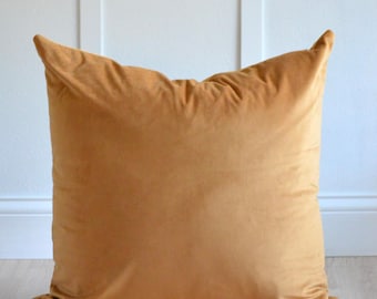Hello Fall! Deep Gold Velvet Pillow Cover