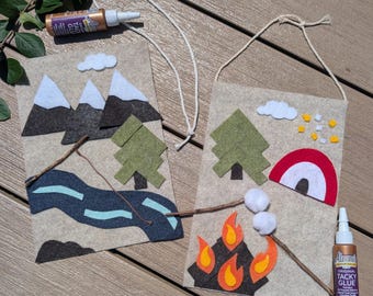 Felt Craft Kit: Camping Scene - Kids DIY Activity, Set of 2