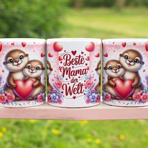 Söt utter, världens bästa mamma med tyskt talesätt, 340 g mugg, sublimeringsdesign, digital konst, nedladdning, utskrift, PNG