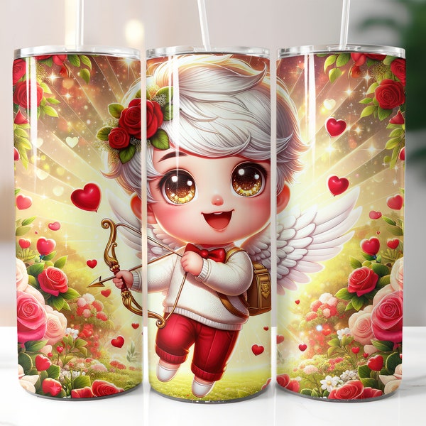 Valentinstag Amor der Liebesengel Engel Tumbler Wrap Sublimation Design Digital Art Download Druck Print PNG CU kommerzielle Nutzung