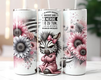 Zebra scontrosa con divertente detto Bicchiere tedesco Avvolgere Design a sublimazione senza soluzione di continuità Arte digitale Scarica Stampa Stampa PNG