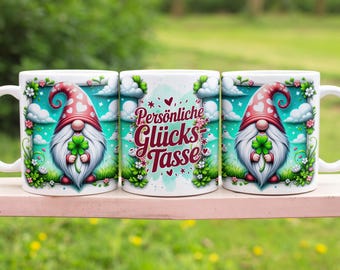 Gnome dwarf with saying German Personal lucky mug 11 oz mugs wrap sublimation design digital art download print print PNG