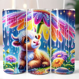 Glitter Diamonds Highland Beef Highland Cow 20oz Skinny Tumbler Wrap Sublimation Design Digital Art Download Print PNG