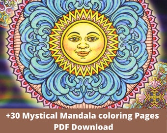 Digital Coloring Pages for Adults - Mandalas - Printable Coloring Pages for Stress Relief and Relaxation - Instant Download