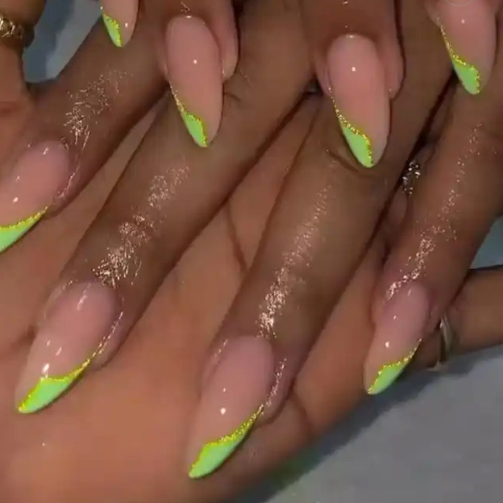 Pastel Green Almond Press on Nails Glue-on False Nails - Etsy