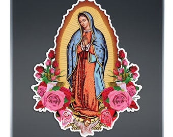Virgin Mary Virgen de Guadalupe Sticker Decal calcomania Virgen Maria Virgen de Guadalupe