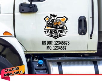Truck Lettering Fully Customizable Trucking Decal Your Company Name or Logo Vinyl Sticker Door Lettering Truck Signs for Truck USDOT number