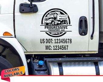 Truck Lettering Fully Customizable Trucking Decal Your Company Name or Logo Vinyl Sticker Door Lettering Truck Signs for Truck USDOT number