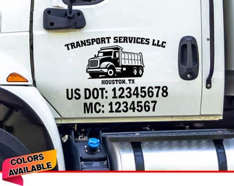 Truck Lettering Fully Customizable Trucking Decal Your Company Name or Logo Vinyl Sticker Door Lettering Truck Signs for Truck USDOT number