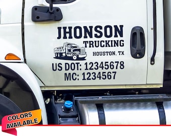 Truck Lettering Fully Customizable Trucking Decal Your Company Name or Logo Vinyl Sticker Door Lettering Truck Signs for Truck USDOT number