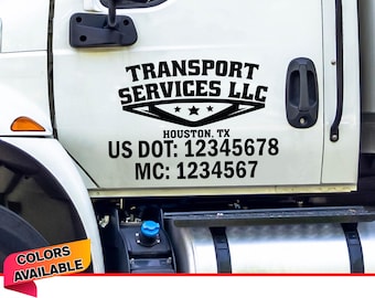 Truck Lettering Fully Customizable Trucking Decal Your Company Name or Logo Vinyl Sticker Door Lettering Truck Signs for Truck USDOT number