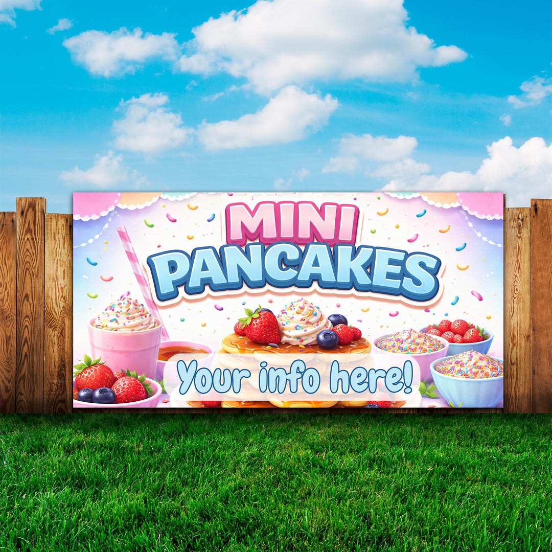 Mini Pancake Sign Minni Pancakes Banner Pancake 13 Oz Heavy Duty Vinyl Banner Sign With ...
