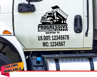 Truck Lettering Fully Customizable Trucking Decal Your Company Name or Logo Vinyl Sticker Door Lettering Truck Signs for Truck USDOT number