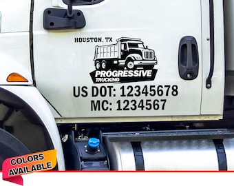 Truck Lettering Fully Customizable Trucking Decal Your Company Name or Logo Vinyl Sticker Door Lettering Truck Signs for Truck USDOT number