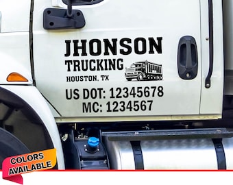 Truck Lettering Fully Customizable Trucking Decal Your Company Name or Logo Vinyl Sticker Door Lettering Truck Signs for Truck USDOT number