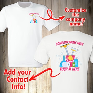 Customized Cleaning Business Logo Shirt, Customized Cleaning Company Logo Shirt, Cleaning Company Shirt, House Cleaning Business Shirt, Maid