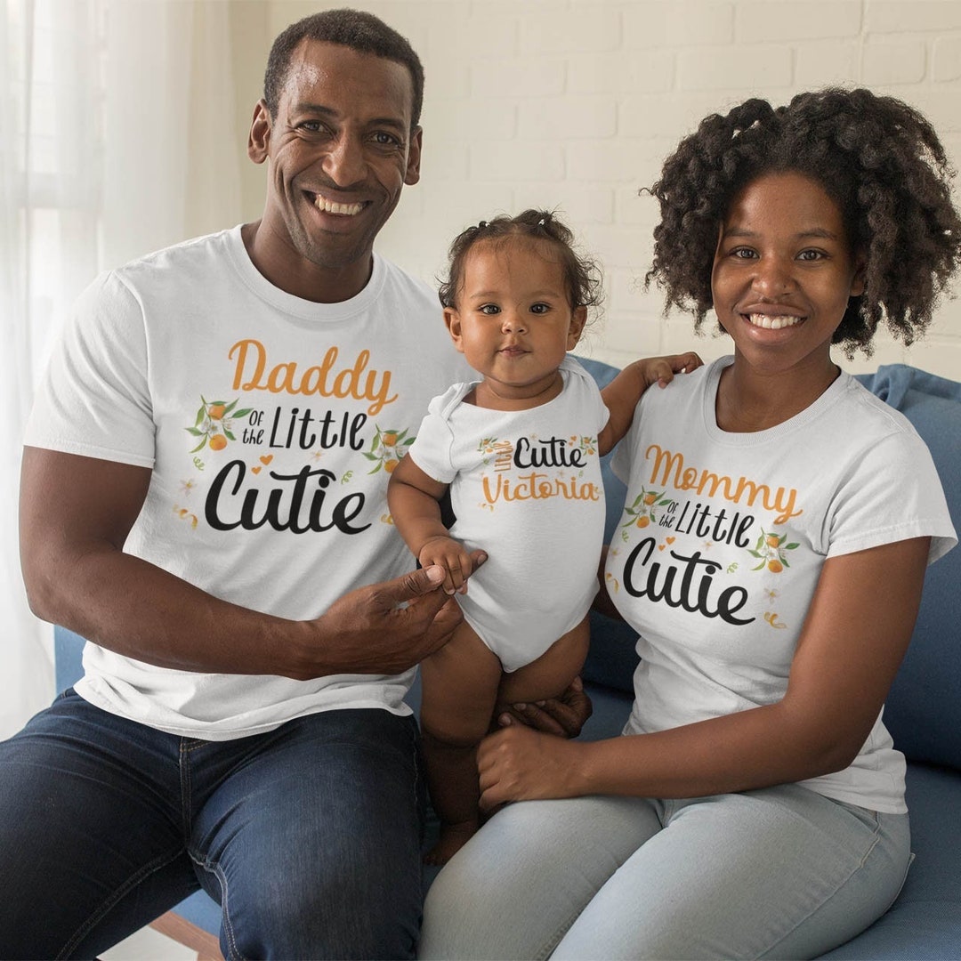 Little Cutie Family T-shirts for Baby Shower or Birthday Party Oranges ...