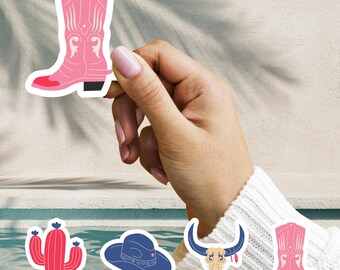 Cowboy & Western Style Laptop Sticker Pack Planner Decals, Stickers 4, Girl Sticker, Trendy, Water Bottle Sticker, Boots, Girly, Cute