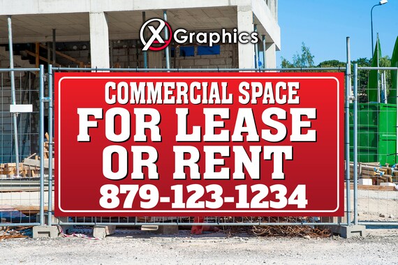FOR LEASE Advertising Vinyl Banner – Large Sizes, Custom Business Signs, USA Made