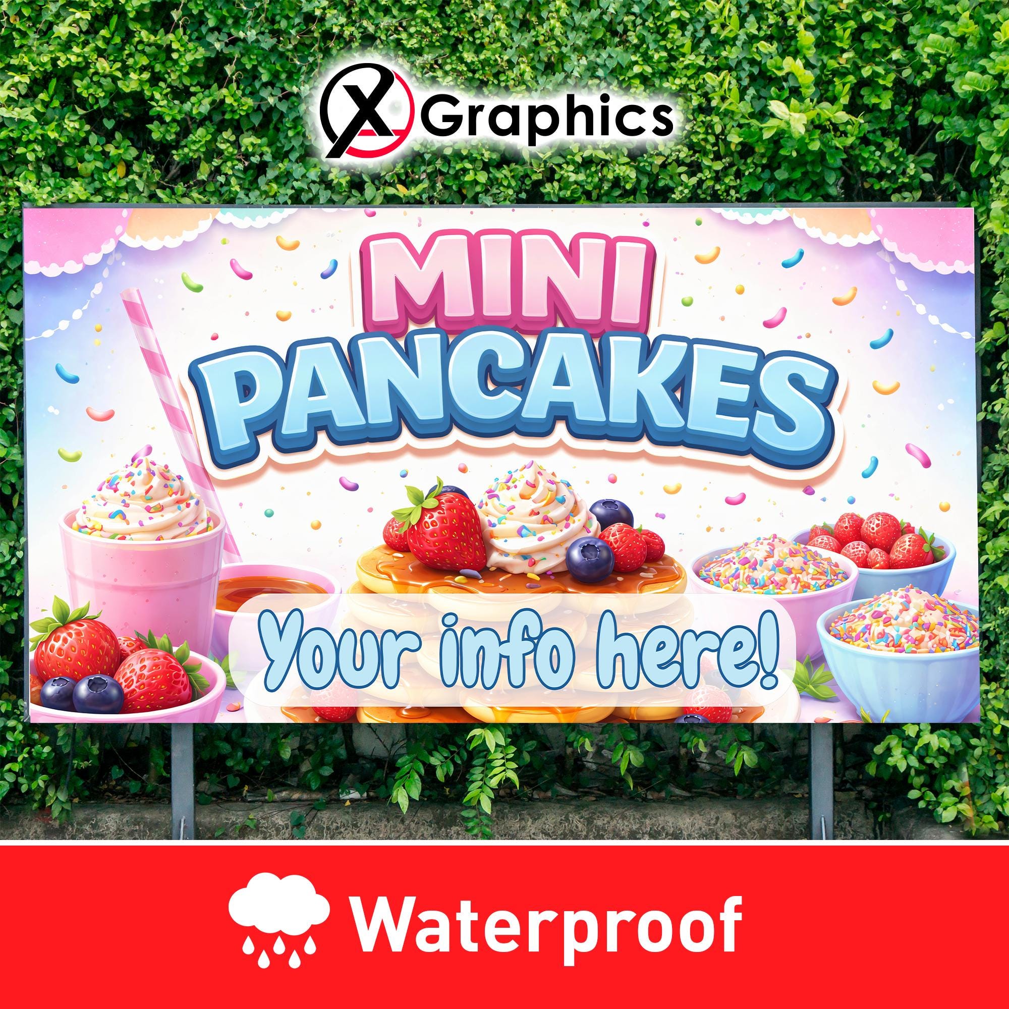 Mini Pancake Sign Minni Pancakes Banner Pancake 13 Oz Heavy Duty Vinyl Banner Sign With ...