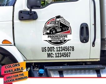 Truck Lettering Fully Customizable Trucking Decal Your Company Name or Logo Vinyl Sticker Door Lettering Truck Signs for Truck USDOT number