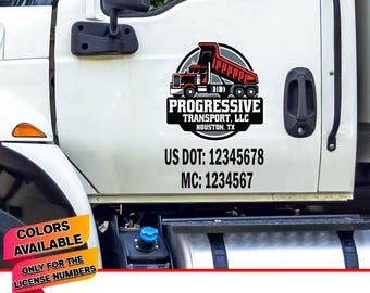 Truck Lettering Fully Customizable Trucking Decal Your Company Name or Logo Vinyl Sticker Door Lettering Truck Signs for Truck USDOT number