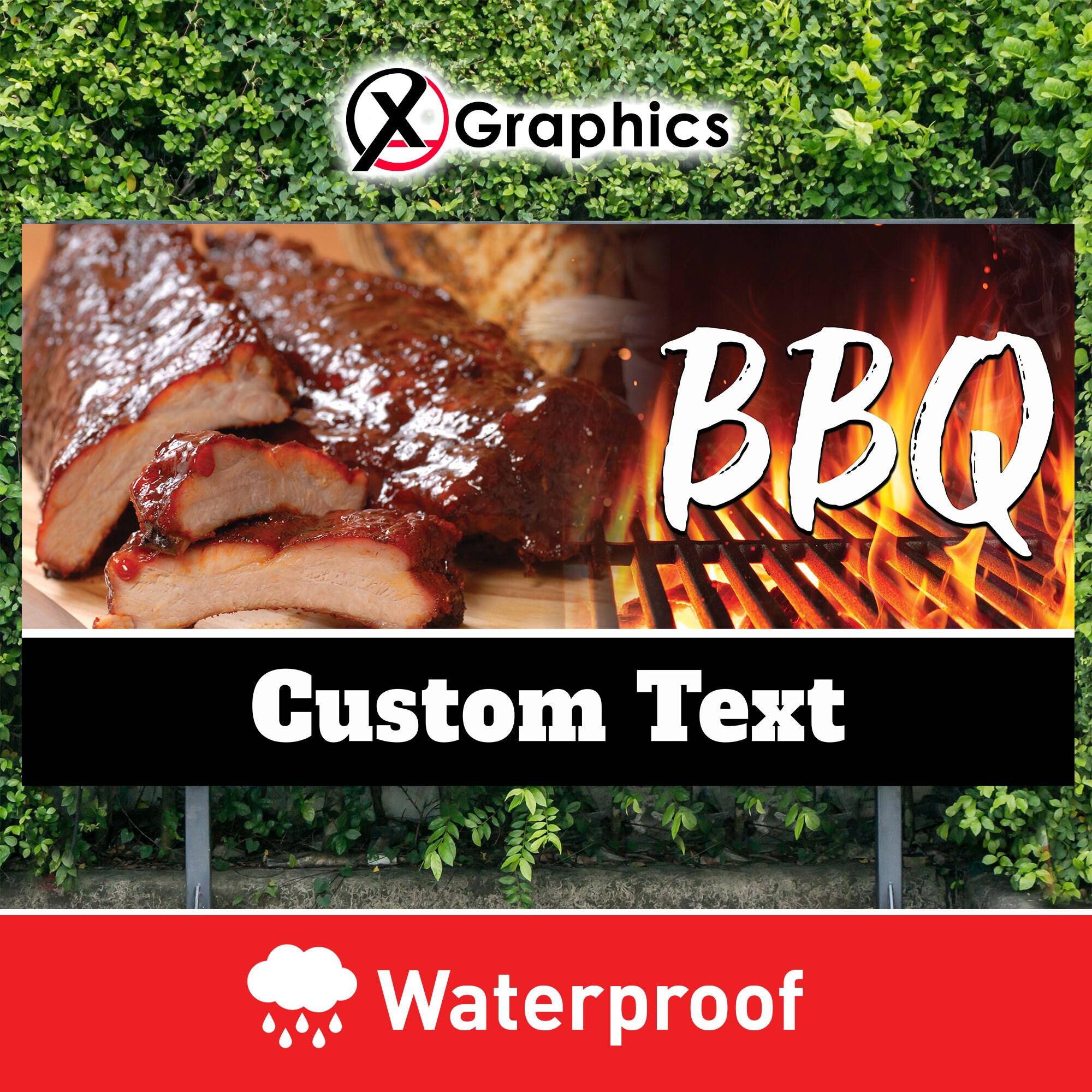 BBQ Banner Barbecue 13 Oz Heavy Duty Vinyl Banner Sign With Metal ...