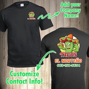Taqueria Shirt, Restaurant, Customized Taqueria Company Logo Shirt, Tacos Shop Shirt, Restaurant Shop Business Shirt, Personalized Taqueria